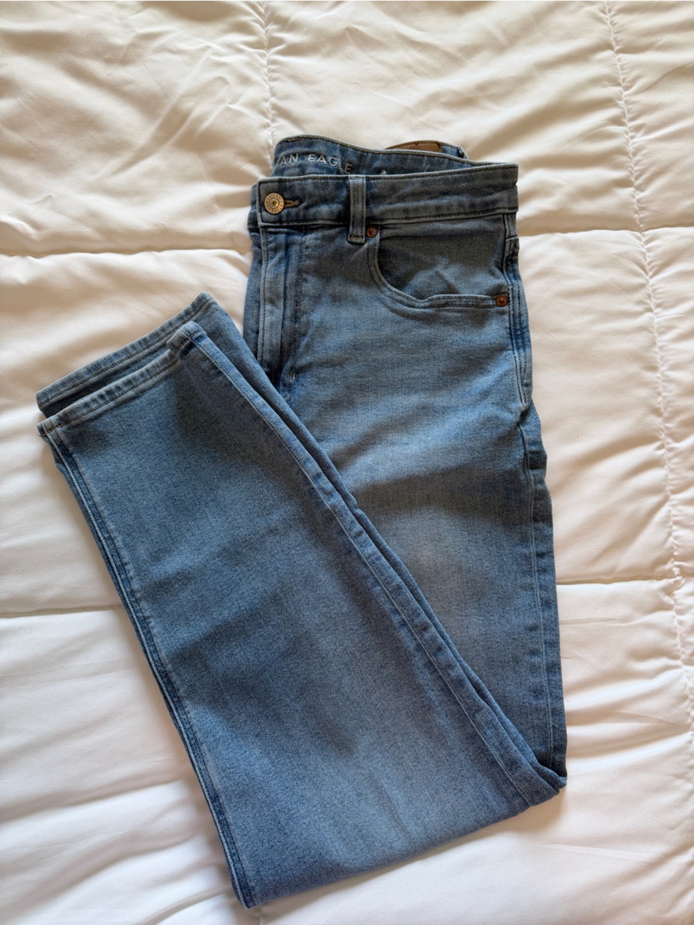 American Eagle Outfitters Women Light Blue Mom Jeans